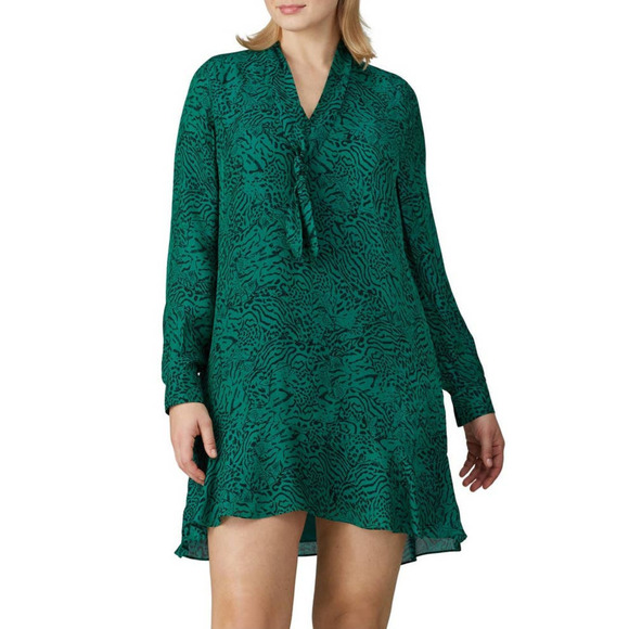 Parker Mercer Dress Silk Blend Animal Print Green M - Picture 1 of 16